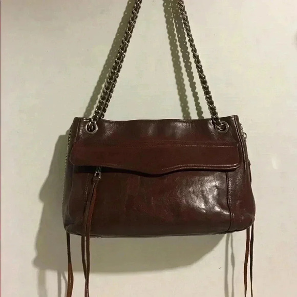 Rebecca Minkoff plum/ brown leather shoulder bag - Picture 1 of 8